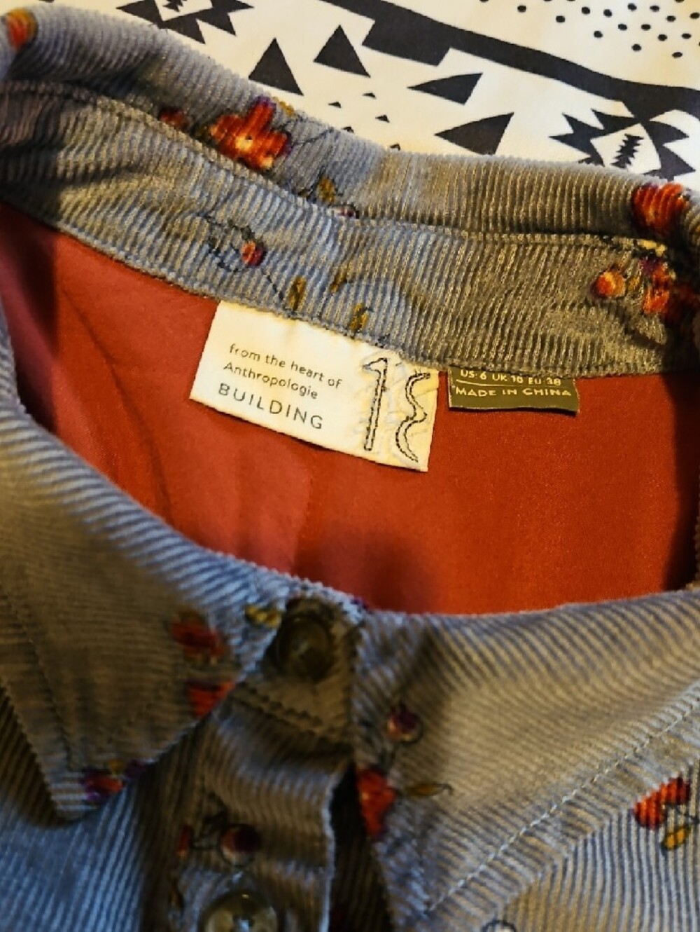 Anthropologie Corduroy Button Down - Picture 4 of 5